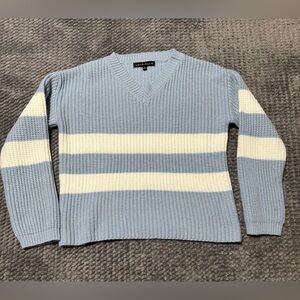 Love Ellie. Striped V-neck pullover sweater. Size M